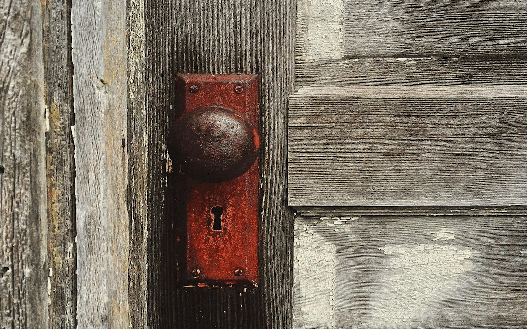 A close-up of a door